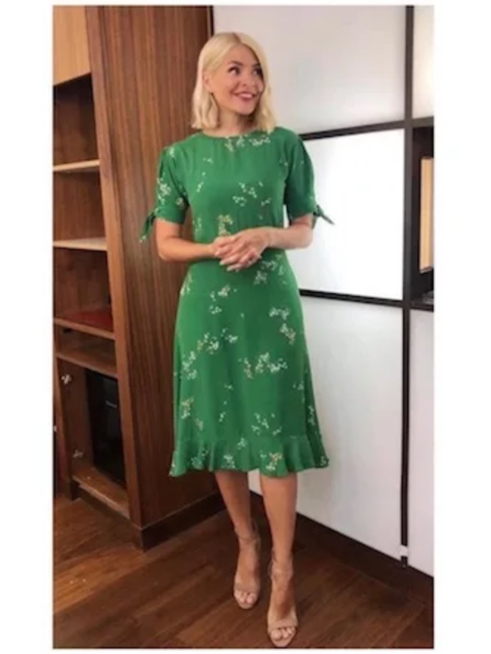 Faithfull The Brand Emilia Midi Dress Myrtille Floral Print Green L